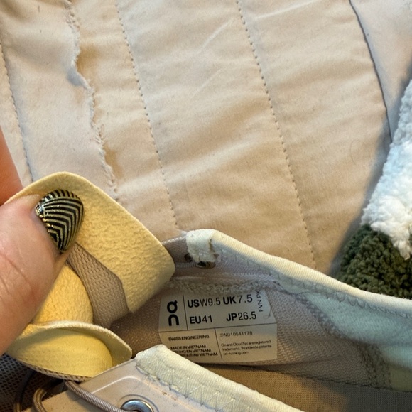 On Running Women’s  Light Gray and Yellow Shoes - Picture 5 of 5